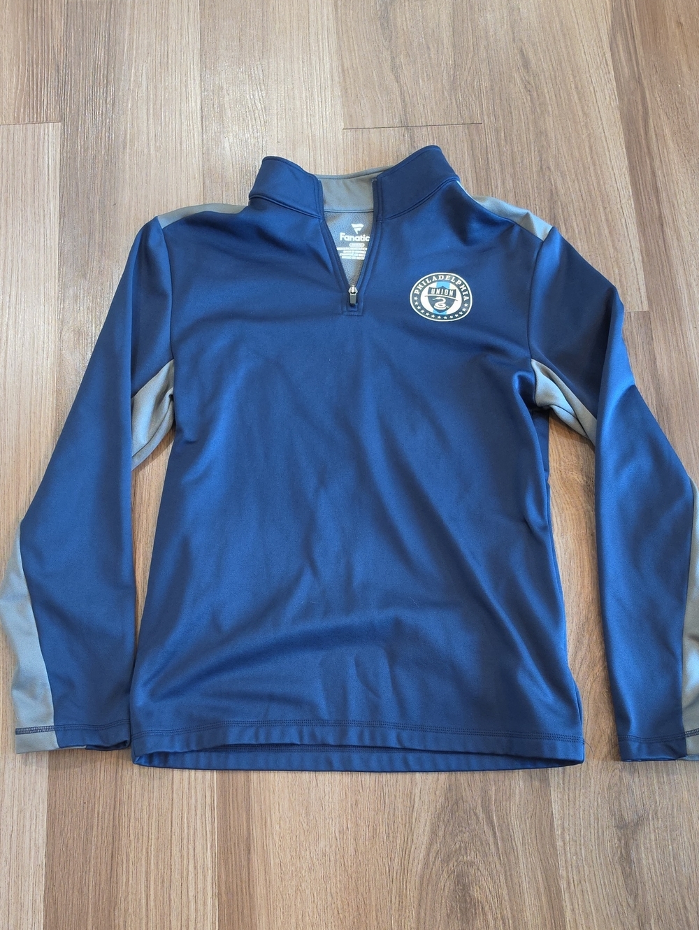 Fanatics Navy and Gray Union Quarter-Zip Pullover